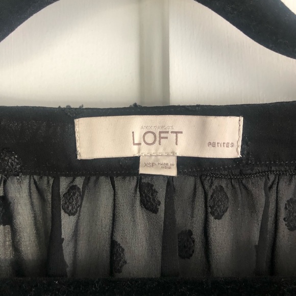 LOFT Sheer Tiefront Polka Dot Blouse - Picture 6 of 9